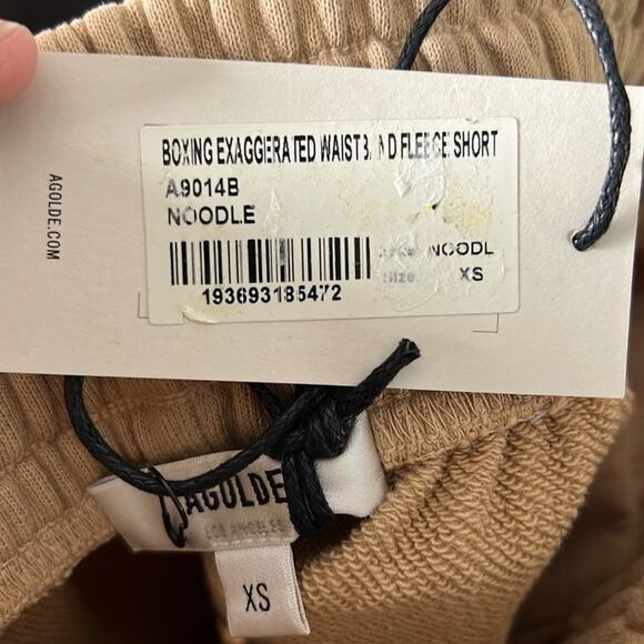 NWT Agolde Noodle Beige French Terry Boxing Shorts Sz XS - Picture 4 of 6